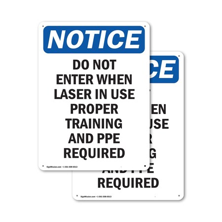 Signmission Do Not Enter When Laser In Use OSHA Notice Sign, Plastic, 12in W x 18in L, 2PK OS-2PACK-NS-P-1218-V-11245